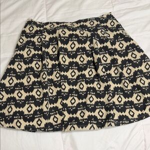 Liz Claiborne Black and Cream Geometric A-Line Skirt